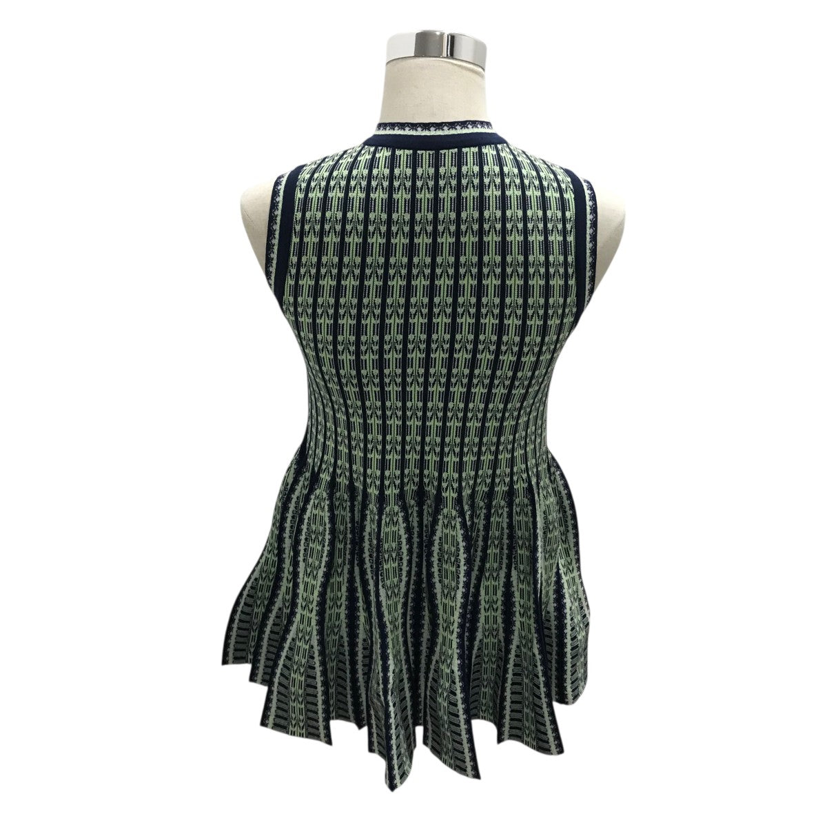 mame kurogouchi 25SS【Lantern Knitted Volume Top】ジャガードワンピースMM25SS-KN037 古着・中古-2枚目のアイテム画像
