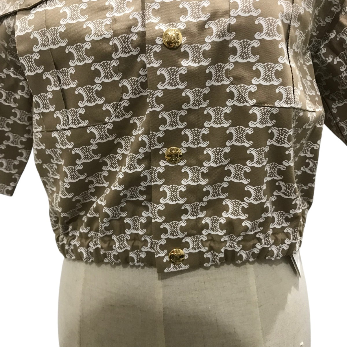 【krdsk】セリーヌトリオンフ刺繍入り クロップドシャツ 楽天市場】セリーヌ CELINE 長袖シャツ クロップドシャツ ブルー