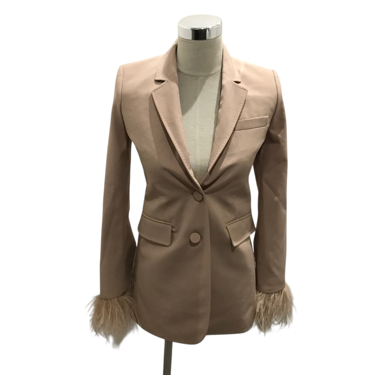 VALENTINO ファー袖テーラードジャケット2B0CE2N374B 古着・中古-1枚目のアイテム画像