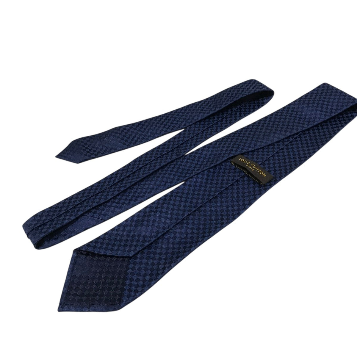 ★美品★Louis Vuitton ブルー ダミエ シルクネクタイ LOUIS VUITTON ルイ・ヴィトン ダミエ柄 シルク ネクタイ ブルー