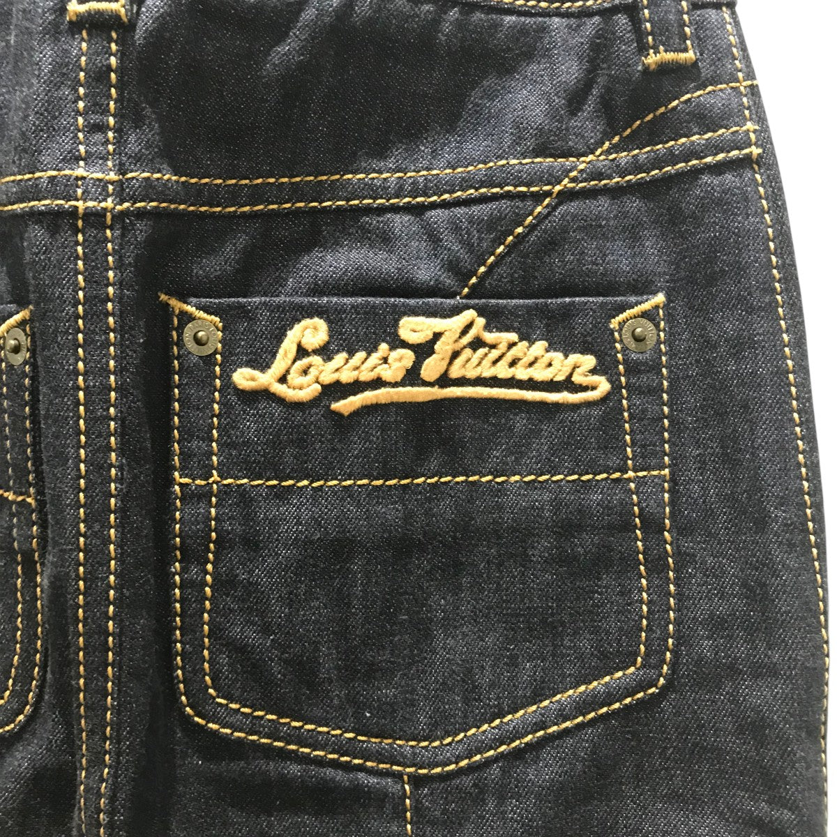 ルイ・ヴィトン ロゴデニムスカート LOUIS VUITTON - ルイヴィトン アーガイルステッチデニム