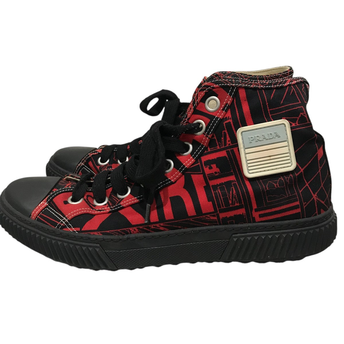 PRADA SPORT / ハイカットスニーカー/41/BLK/3218 PRADA SPORTS(プラダスポーツ) コミックハイカットスニーカー4T3218