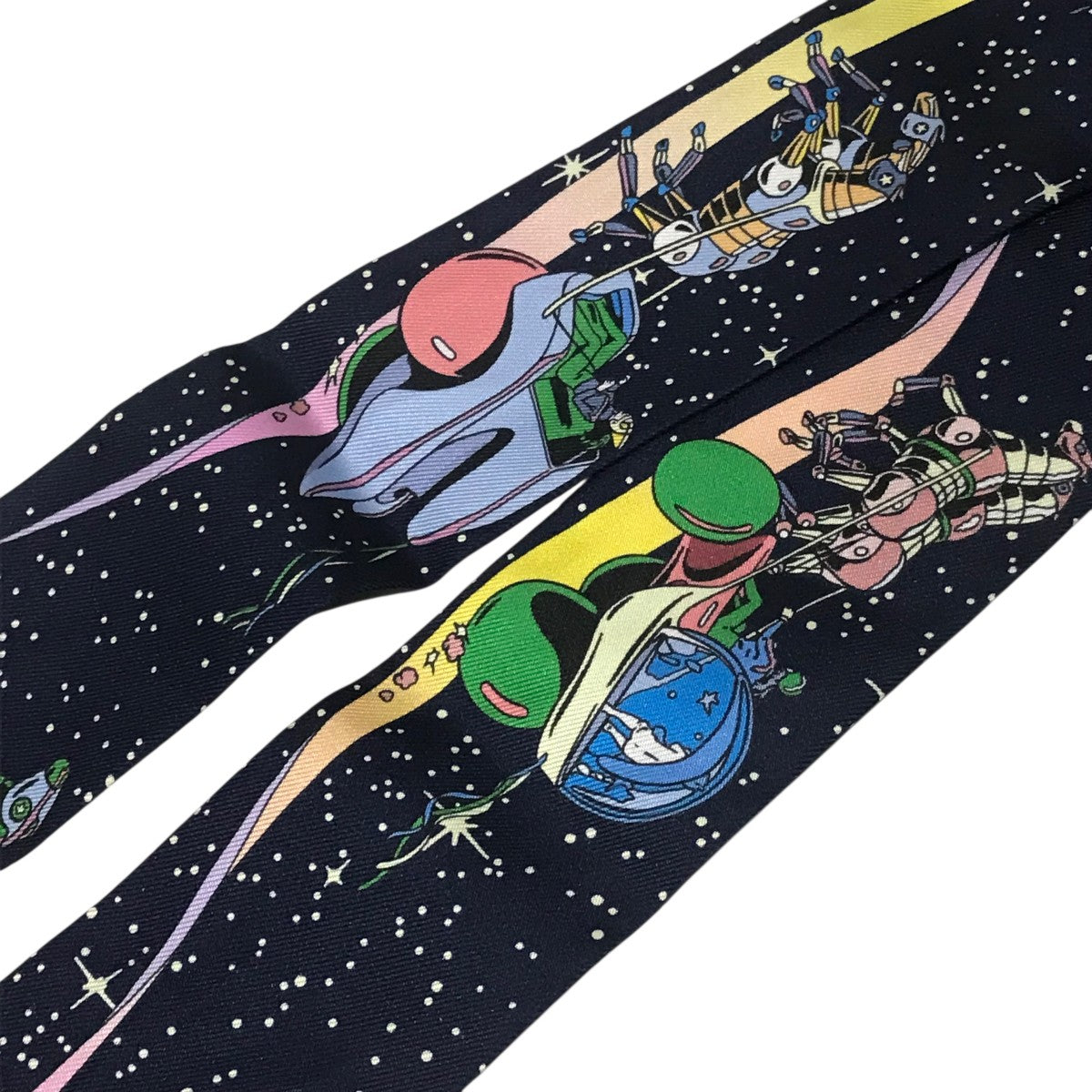 HERMES(エルメス) 【スペースダービー】シルクスカーフ ネイビー