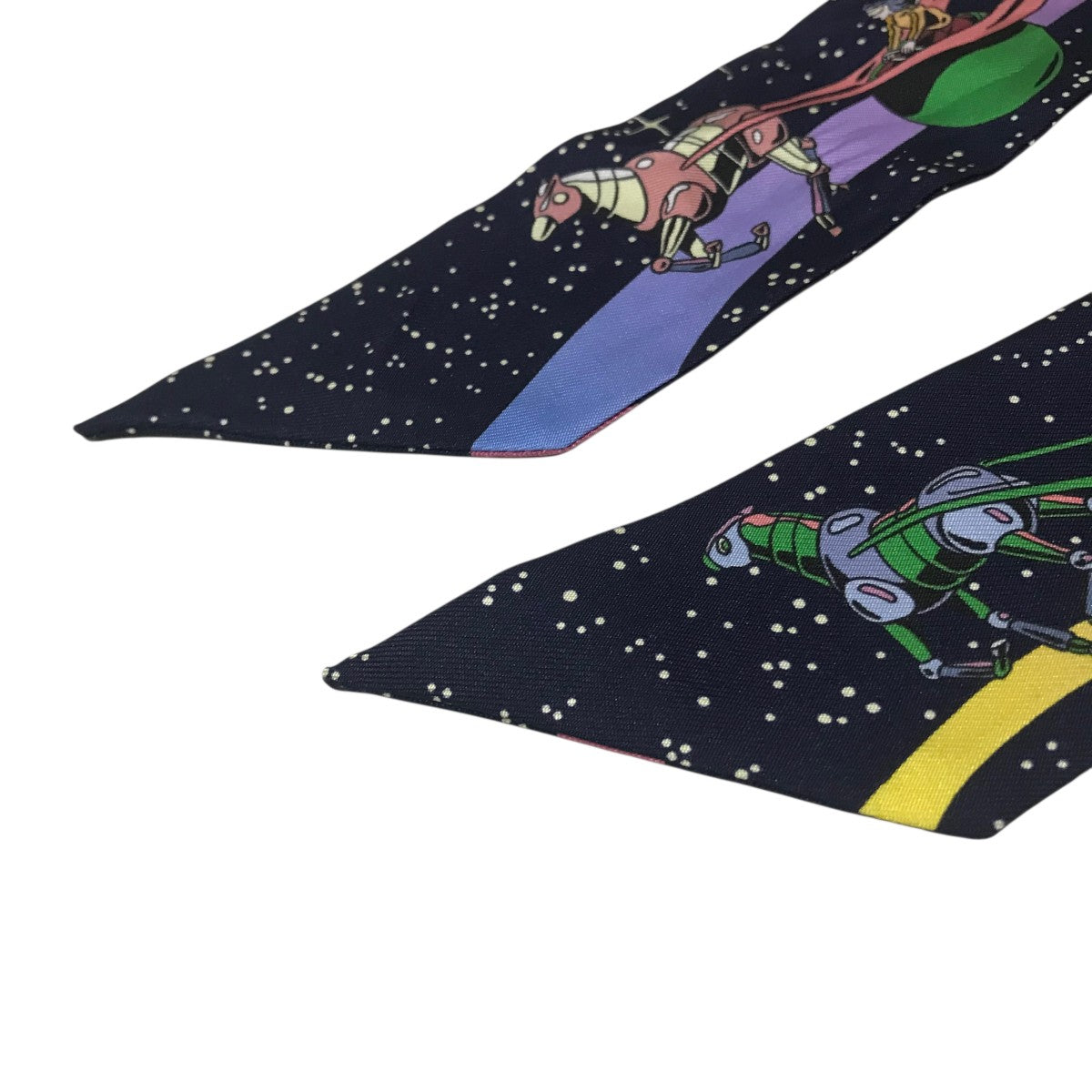 HERMES(エルメス) 【スペースダービー】シルクスカーフ ネイビー