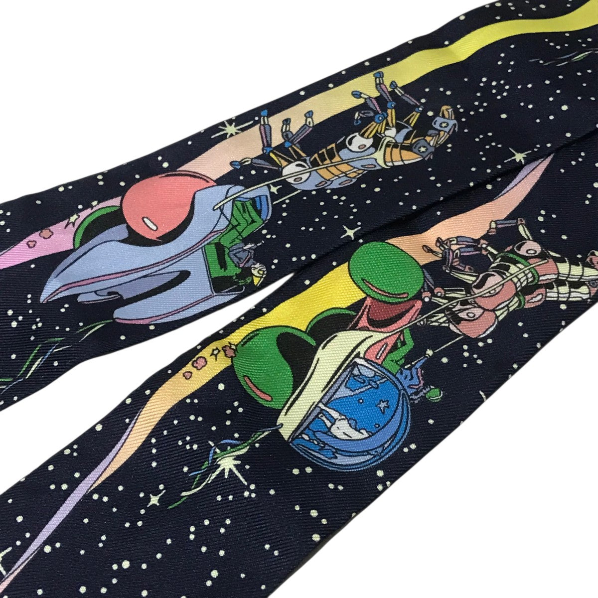 HERMES(エルメス) 【スペースダービー】シルクスカーフ ネイビー