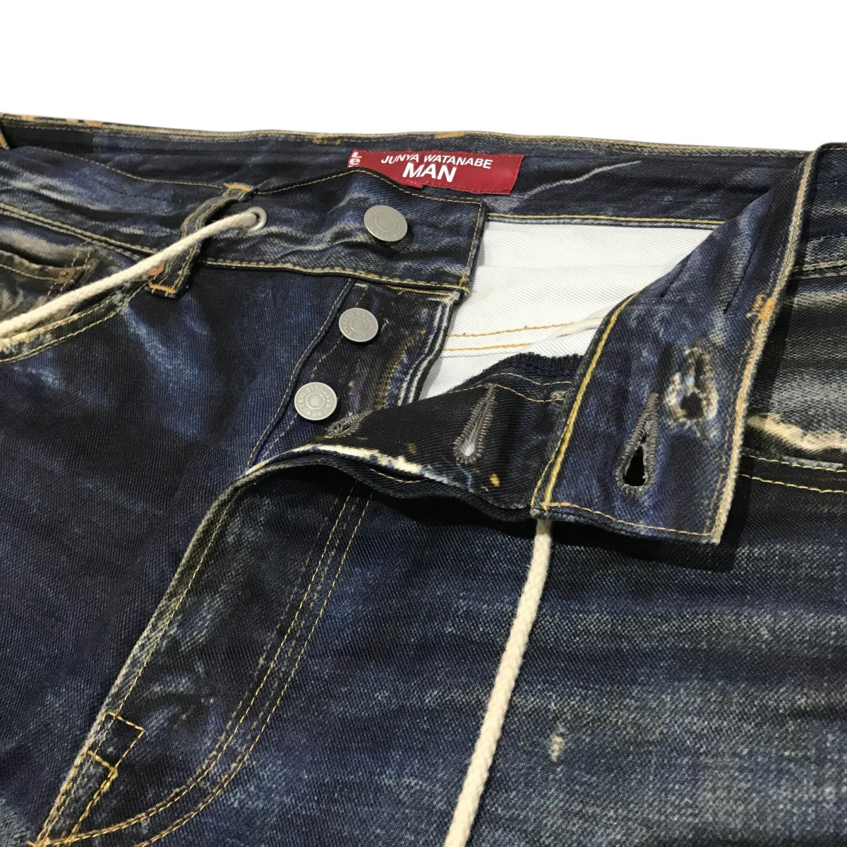 peroriですワグナー　西ドイツ　ヴィンテージ　ワグナー社　キリン L Levi'sWネーム アシメトリー綿デニムパンツ JO―P201