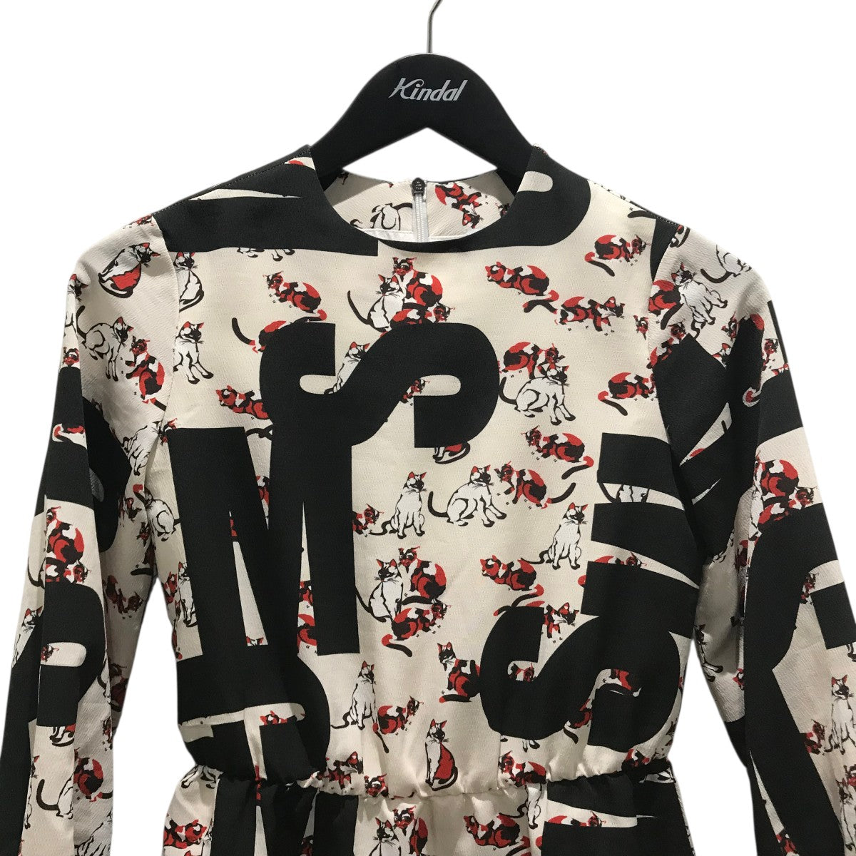 MSGM(エムエスジーエム) 総柄ブラウス ベージュ×ブラック サイズ
