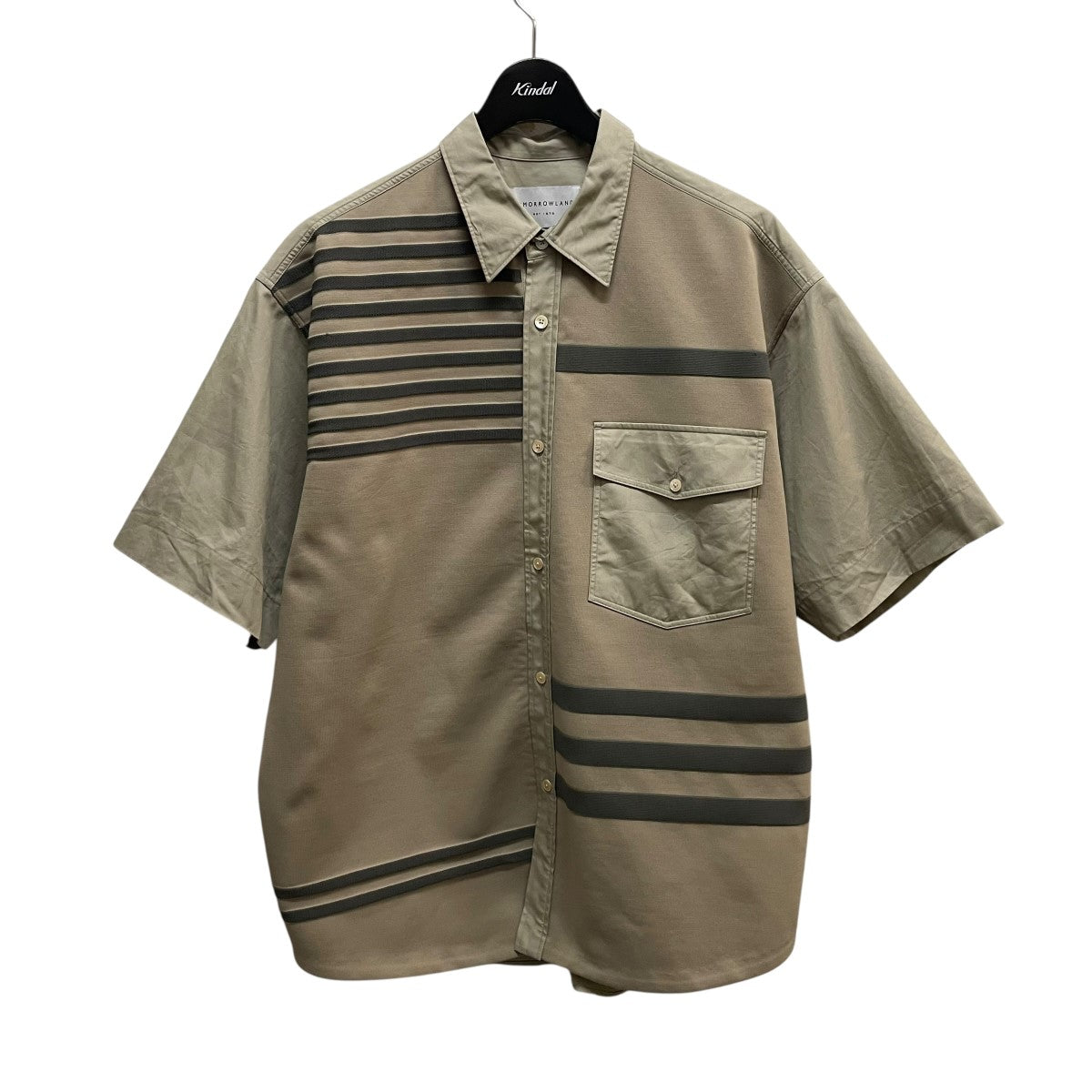 TOMORROW LAND コットンポリエステルニットコンビ レギュラーカラー半袖シャツ 63-05-42-05113 古着・中古-1枚目のアイテム画像