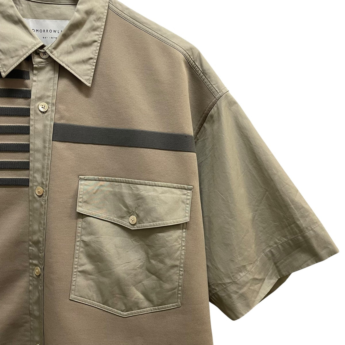 TOMORROW LAND コットンポリエステルニットコンビ レギュラーカラー半袖シャツ 63-05-42-05113 古着・中古-4枚目のアイテム画像