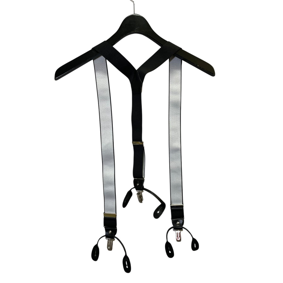 アルバートサーストン サスペンダー シルバー ブラック 未使用 ALBERT THURSTON(アルバートサーストン) サスペンダー ブラック