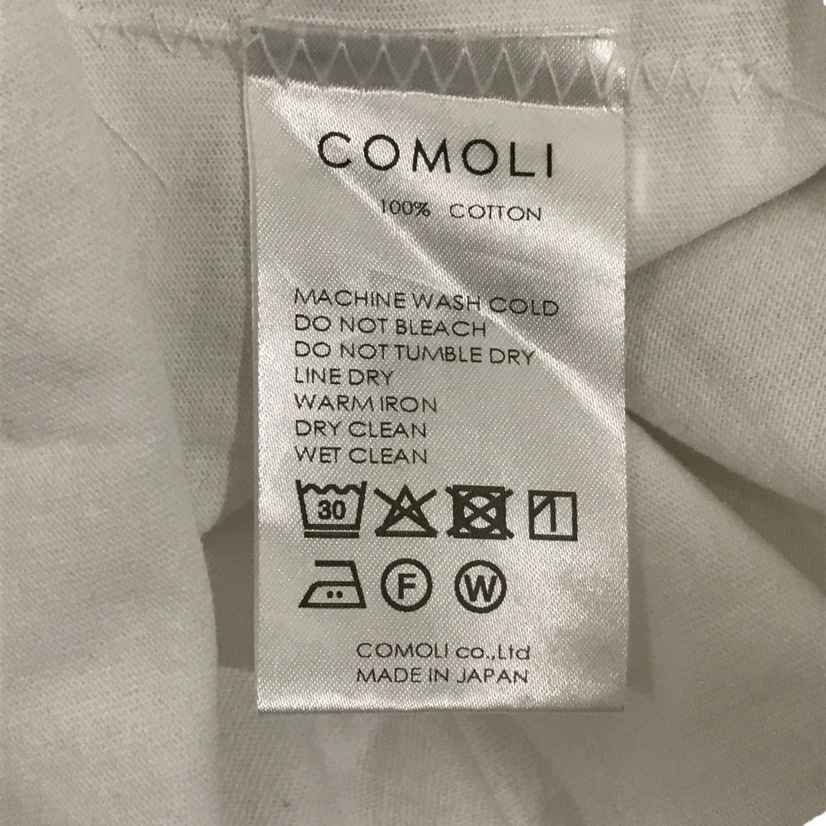 COMOLI コットンジャージ半袖TシャツB01-05010 古着・中古-9枚目のアイテム画像