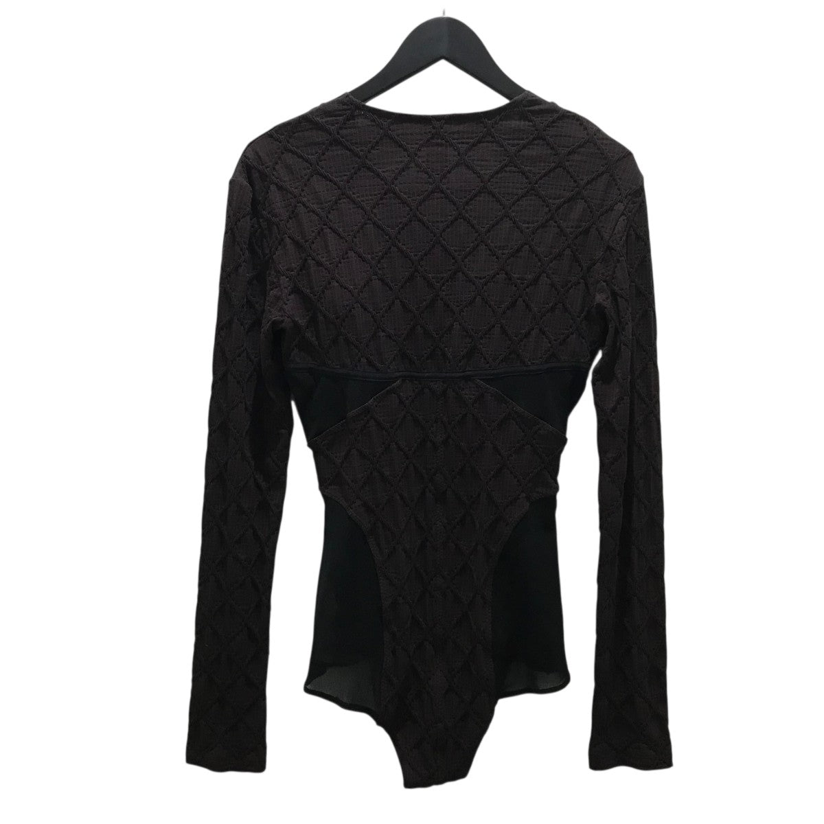美品 FETICO フェティコ 長袖 ニット ボディ スーツ 黒 823P▲ FETICO(フェティコ) スリーブニットボディースーツFTC234-0405