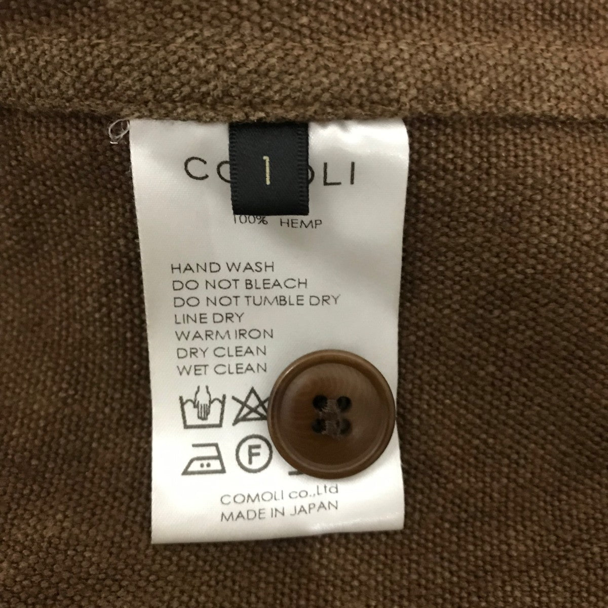 COMOLI(コモリ) ヘンプダック スタンドカラージャケットT01