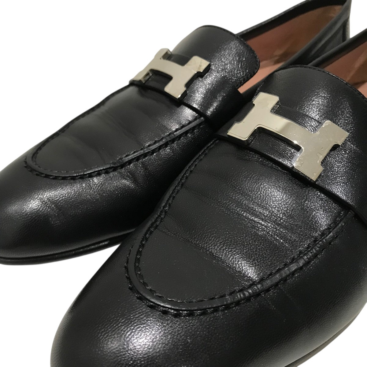 HERMES エルメス モカシン パリ 黒 ブラック ローファー サイズ42 渋谷並木橋店】HERMES エルメス ローファー モカシン パリ 黒