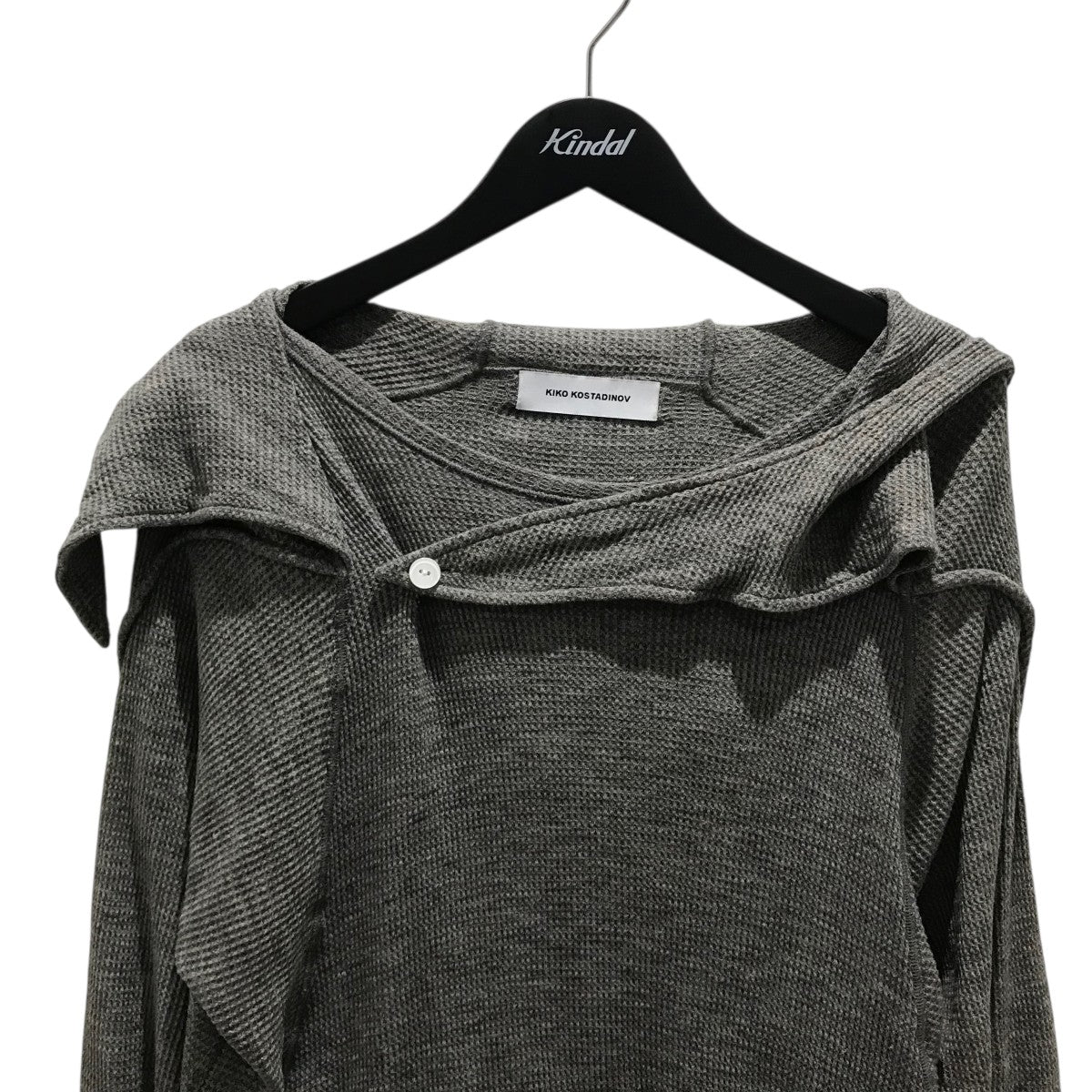 KIKO KOSTADINOV 黒いオーバーサイズVネックニット 50 Kiko Kostadinov