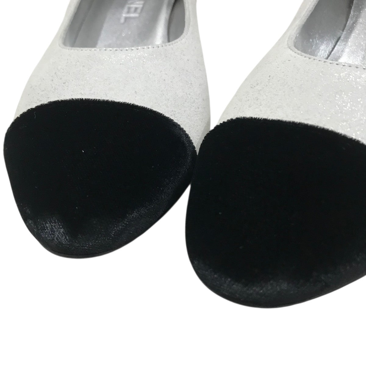 CHANEL(シャネル) ヒールパンプス グレー×ブラック サイズ 37 2