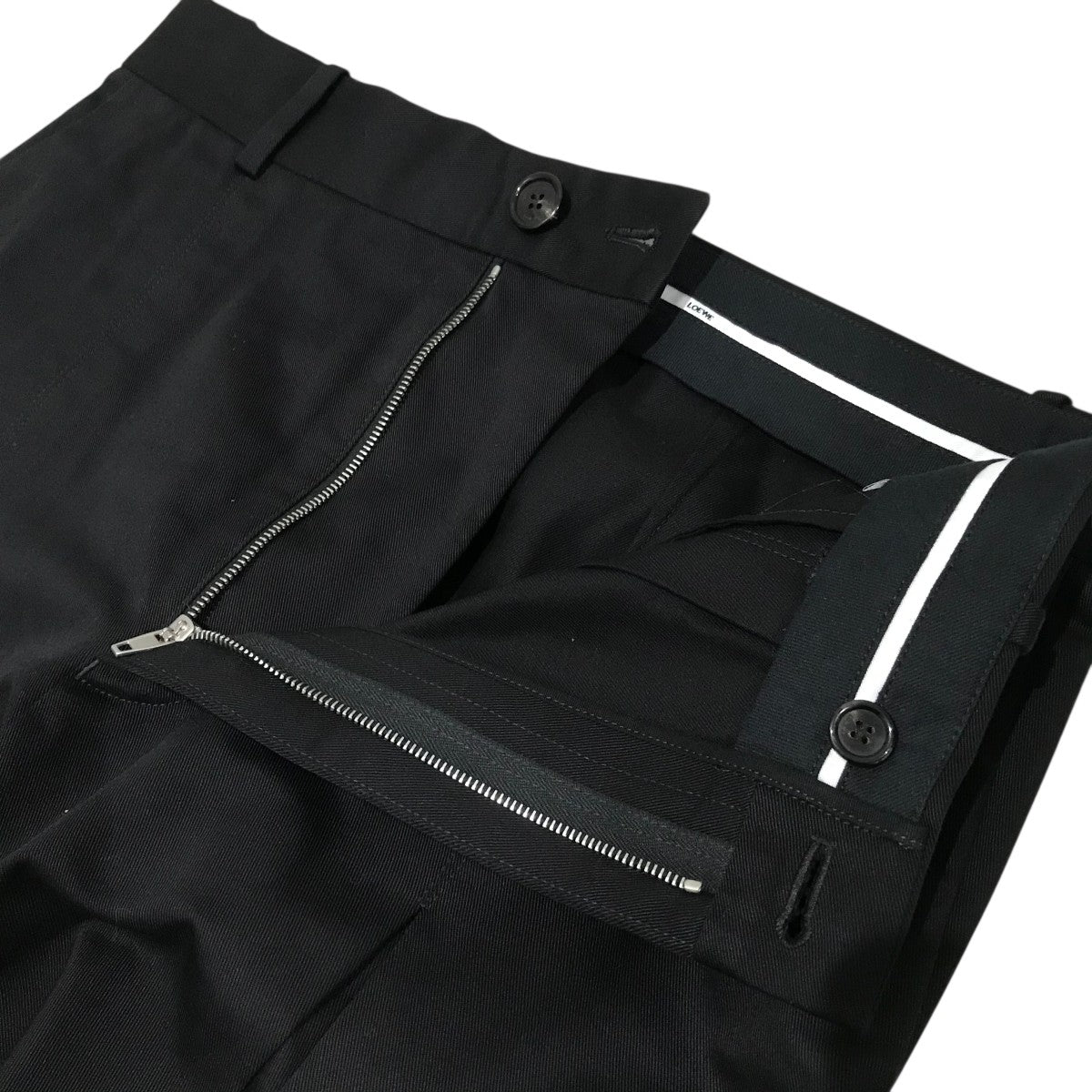 LOEWE ブラックパンツ ストライプウエスト 女性用高級パンツとショーツ - LOEWE - LOEWE