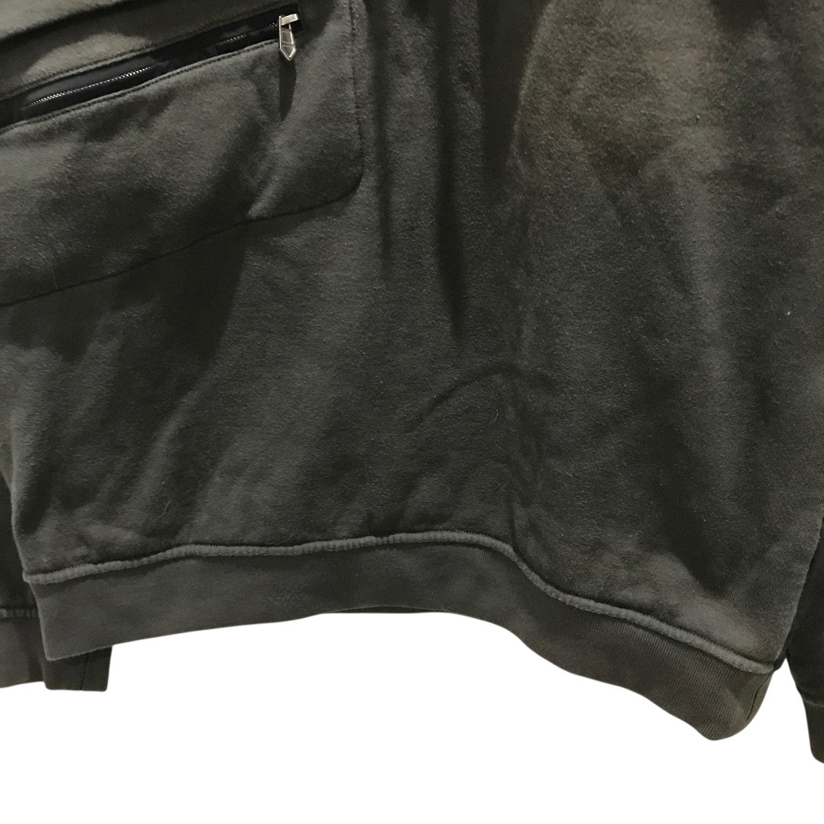 HERMES(エルメス) ハーフジップパーカー カーキ×ブラック サイズ