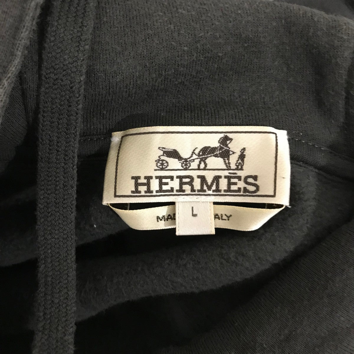 HERMES(エルメス) ハーフジップパーカー カーキ×ブラック サイズ