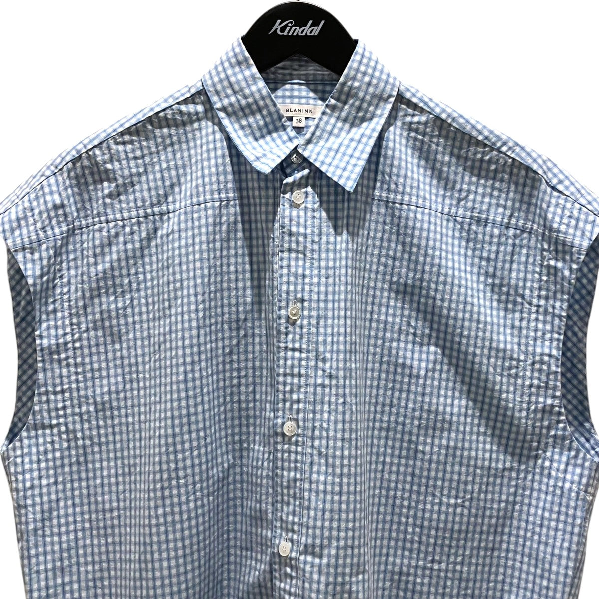 BLAMINK 【コットンギンガムチェックノースリーブシャツ】ノースリーブチェックシャツ7911-230-0166 古着・中古-3枚目のアイテム画像