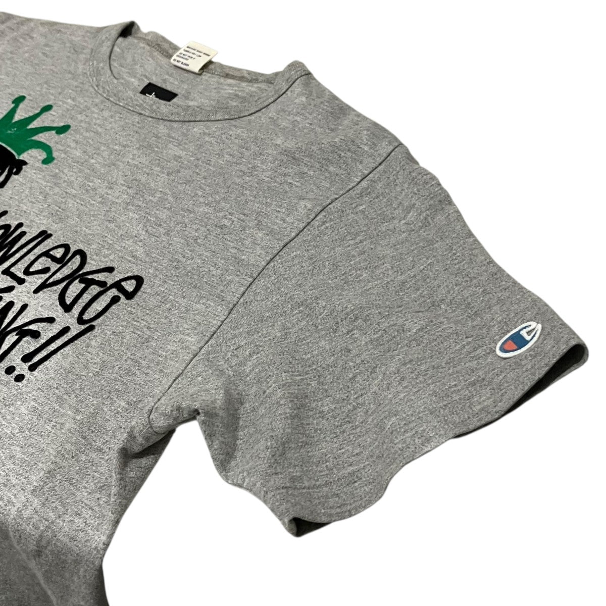 stussy×Champion 80’sシャドーマンフロッキープリントTサyツC8-D335 古着・中古-5枚目のアイテム画像