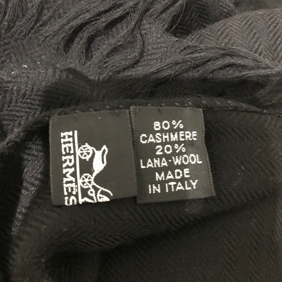 HERMES(エルメス) カシミヤシルク大判ストール ブラック｜【公式