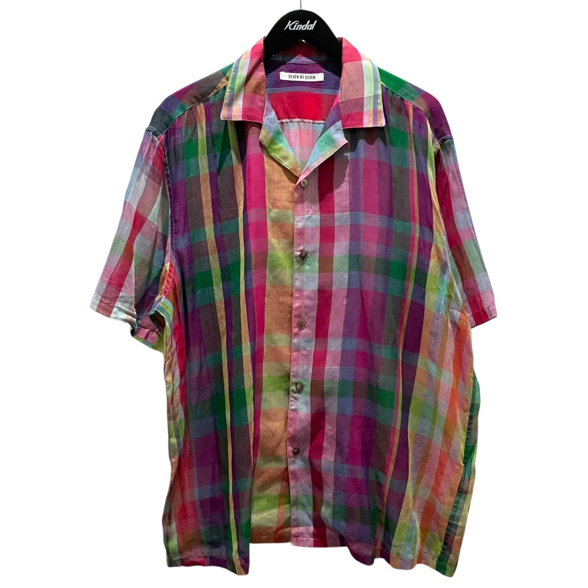 SEVEN BY SEVEN 【OPEN COLLAR SHEER SHIRTS】オープンカラーシアー半袖シャツ800-4150086 古着・中古-1枚目のアイテム画像