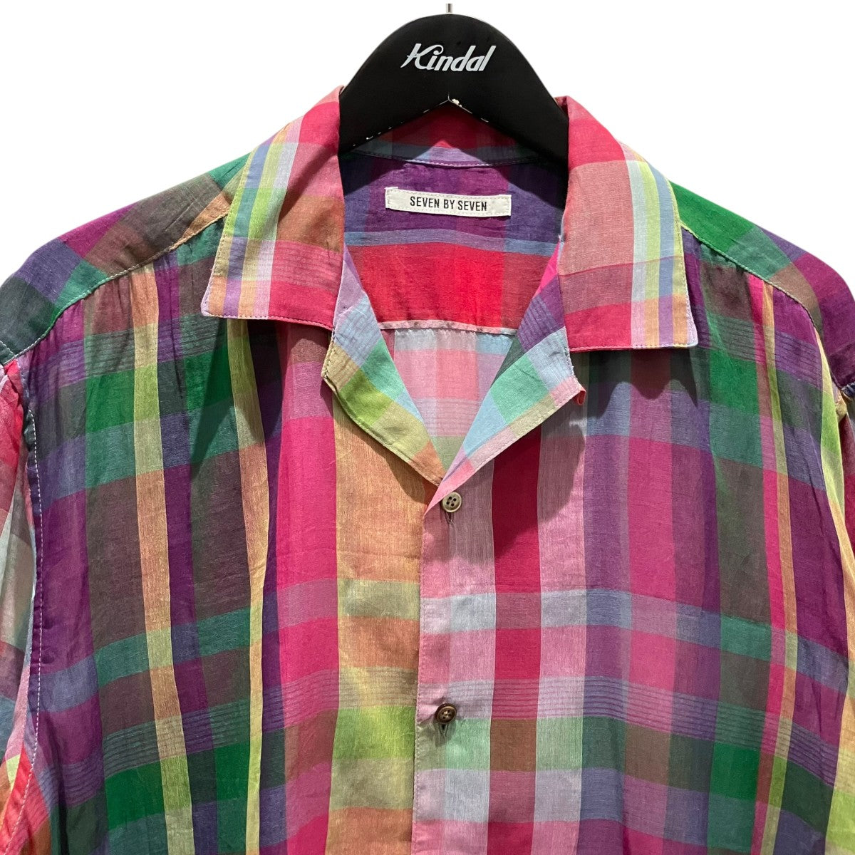 SEVEN BY SEVEN 【OPEN COLLAR SHEER SHIRTS】オープンカラーシアー半袖シャツ800-4150086 古着・中古-3枚目のアイテム画像