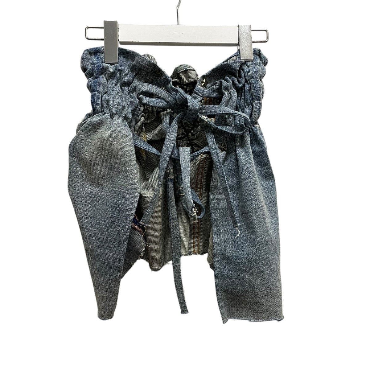 eLhs earthloving handstore upcycling denim bustierビスチェ 古着・中古-2枚目のアイテム画像