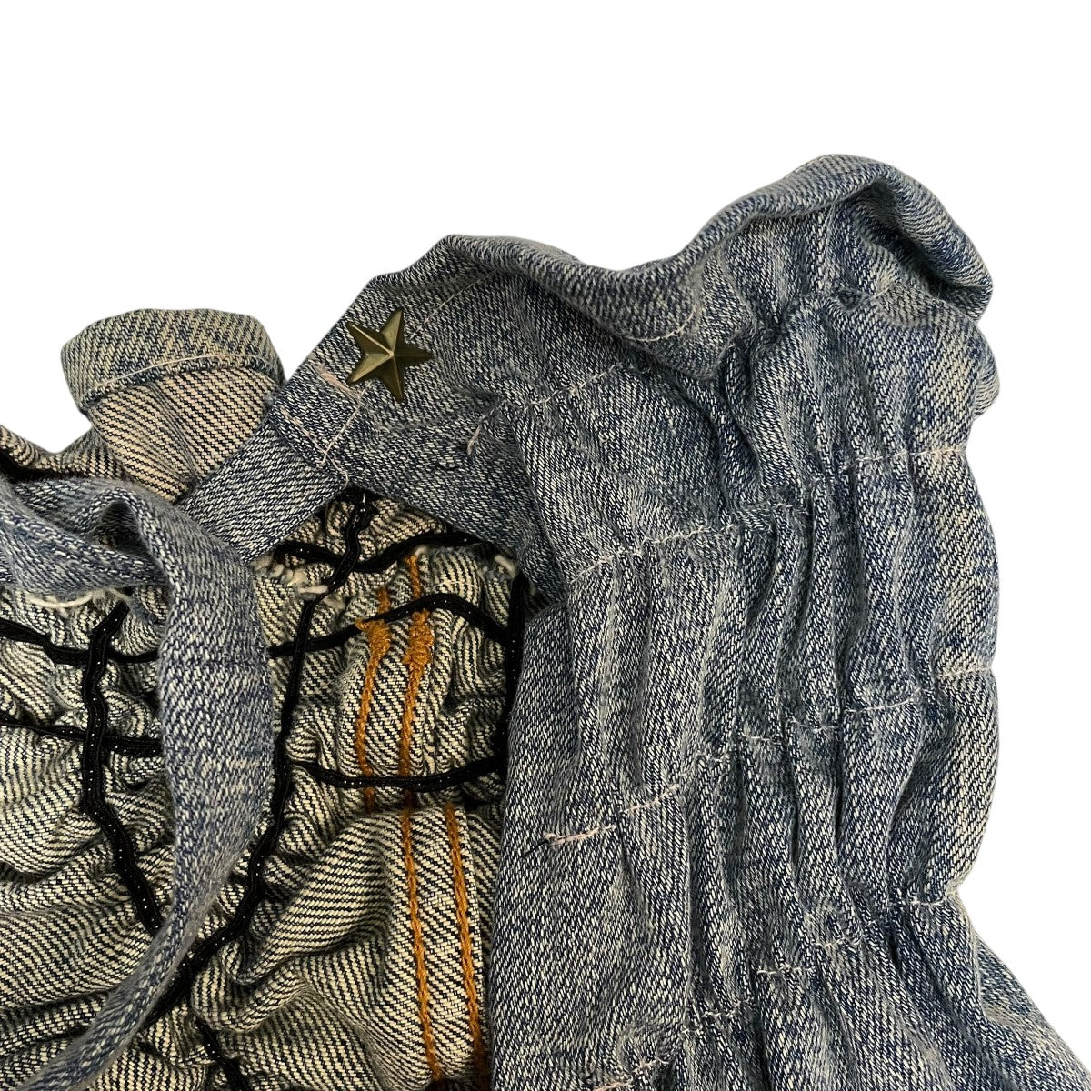 eLhs earthloving handstore upcycling denim bustierビスチェ 古着・中古-4枚目のアイテム画像