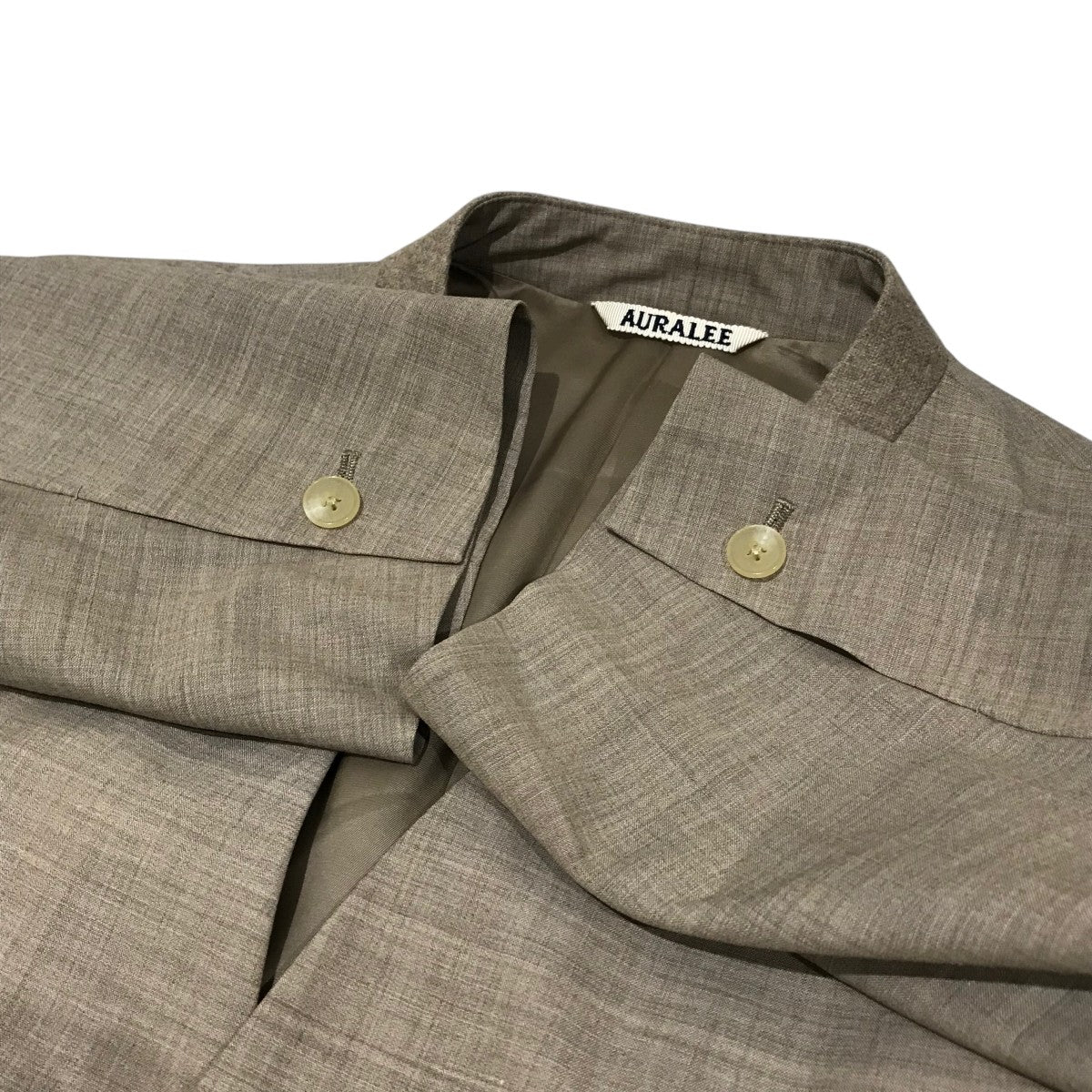 AURALEE(オーラリー) 【SUPER FINE TROPICAL WOOL NO COLLAR JACKET