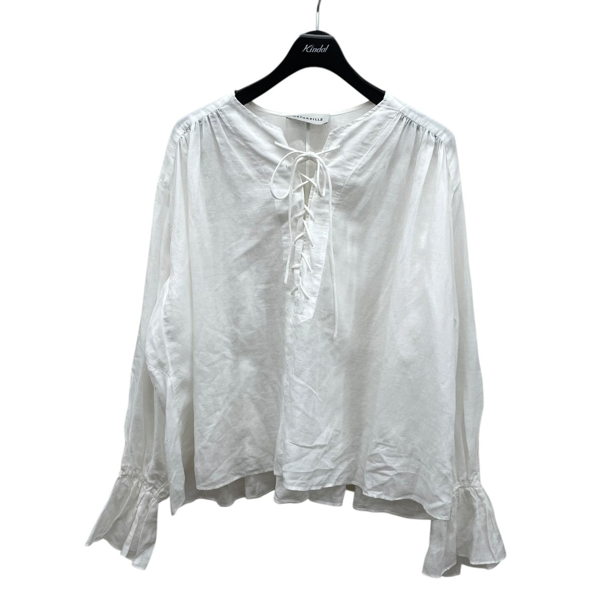 DEPAREILLE LINEN LACE UP BLOUSE B1152AFB321 古着・中古-1枚目のアイテム画像