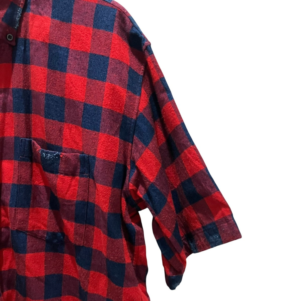 BALENCIAGA ダメージ加工チェック半袖シャツ560931 古着・中古-5枚目のアイテム画像