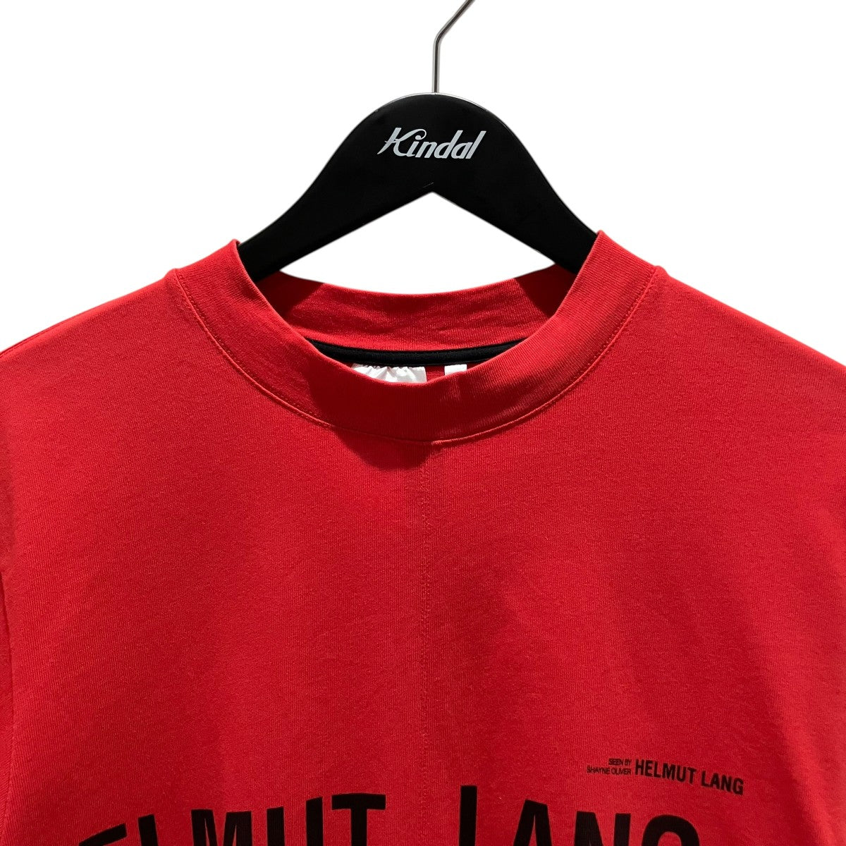 ★HELMUT LANGヘルムートラングカットアウトtシャツ赤 HELMUT LANG(ヘルムートラング) ロゴTシャツHLM29802 HLM29802 レッド