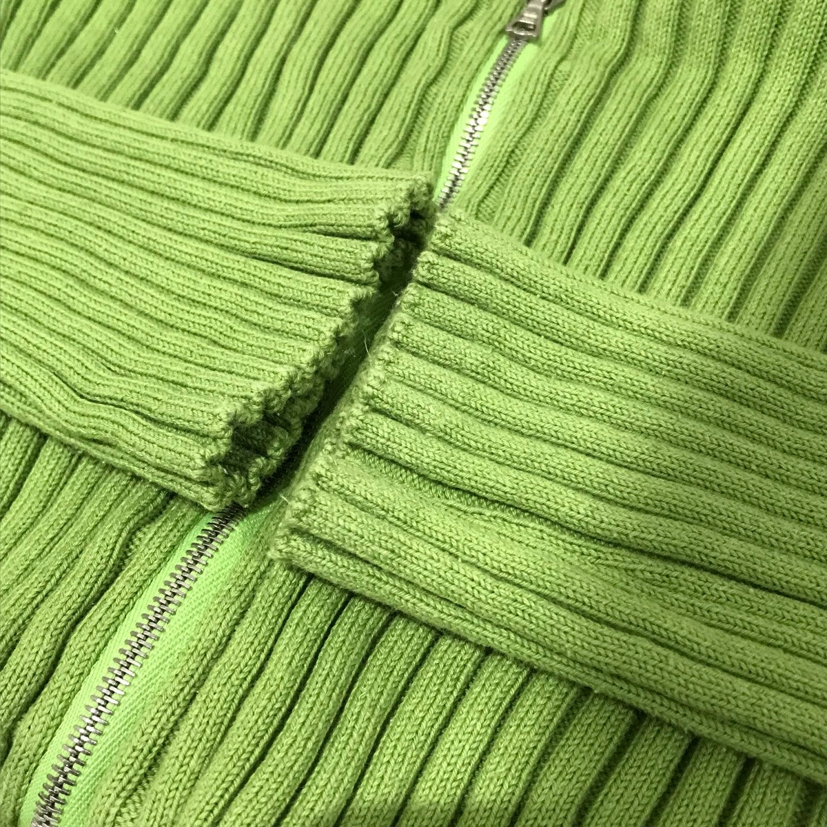 AURALEE カーディガン グリーン 3 オシャレ ニット AURALEE(オーラリー) 24SSDRY COTTON WIDE RIB KNIT ZIP