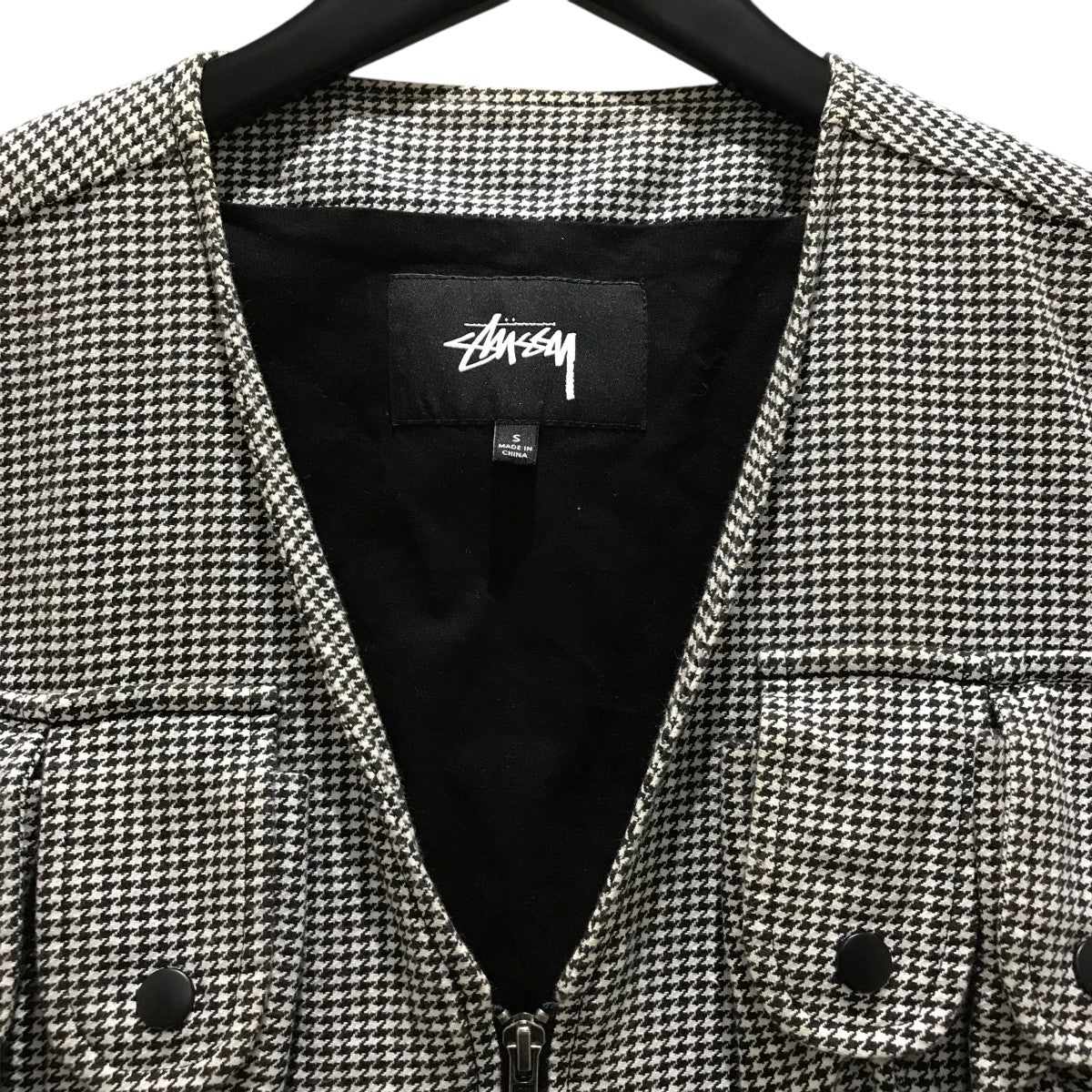 stussy(ステューシー) 【Houndstooth Work VEST】千鳥格子ベスト