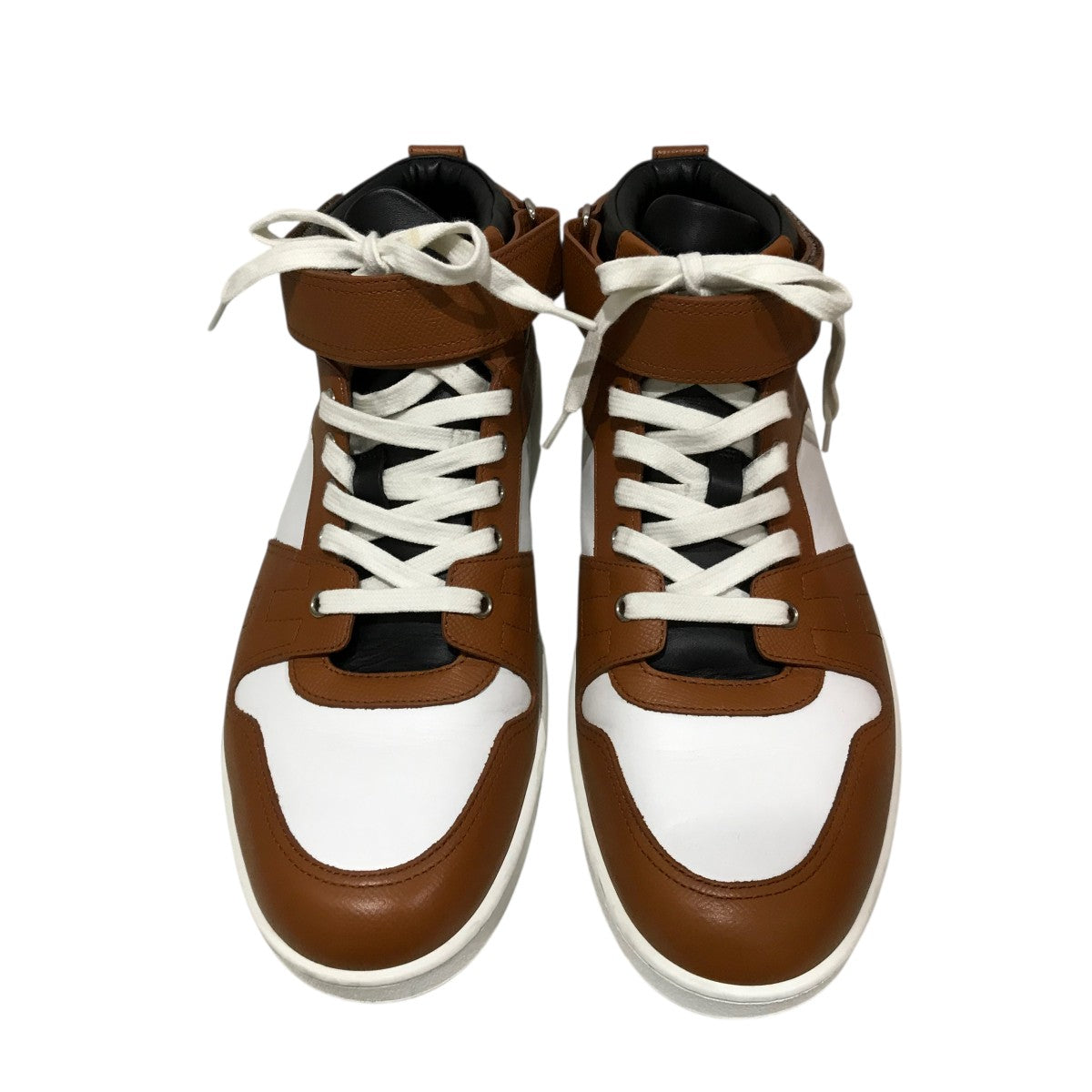 エルメス メンズ　ハイカットスニーカー エルメス ディストリクト ハイカットスニーカー レザー ホワイト