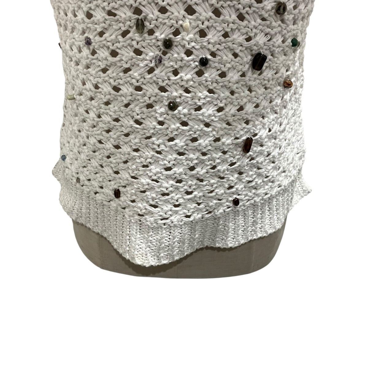 AKIRA NAKA Gerda glass beads＆oresベストES2554-WH 古着・中古-4枚目のアイテム画像