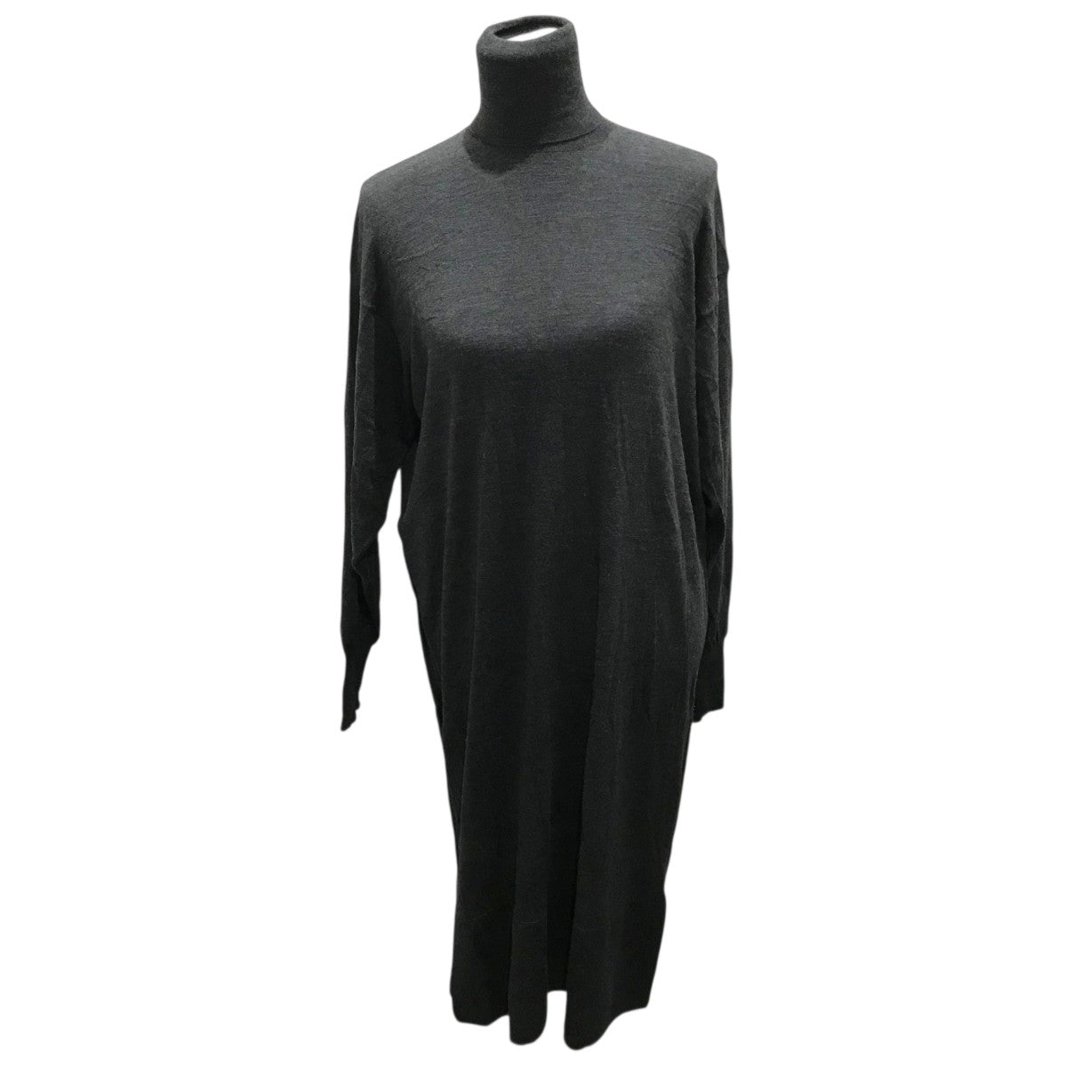 BLAMINK(ブラミンク) バンドカラーウールワンピース ネイビー サイズ