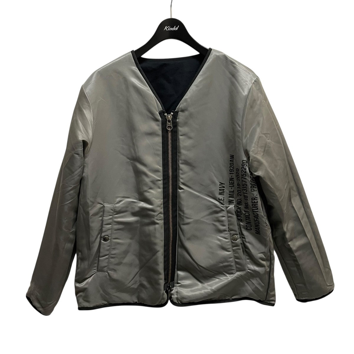 REVERSIBLE ZIP LINER中綿入りノーカラーブルゾンUE-192006