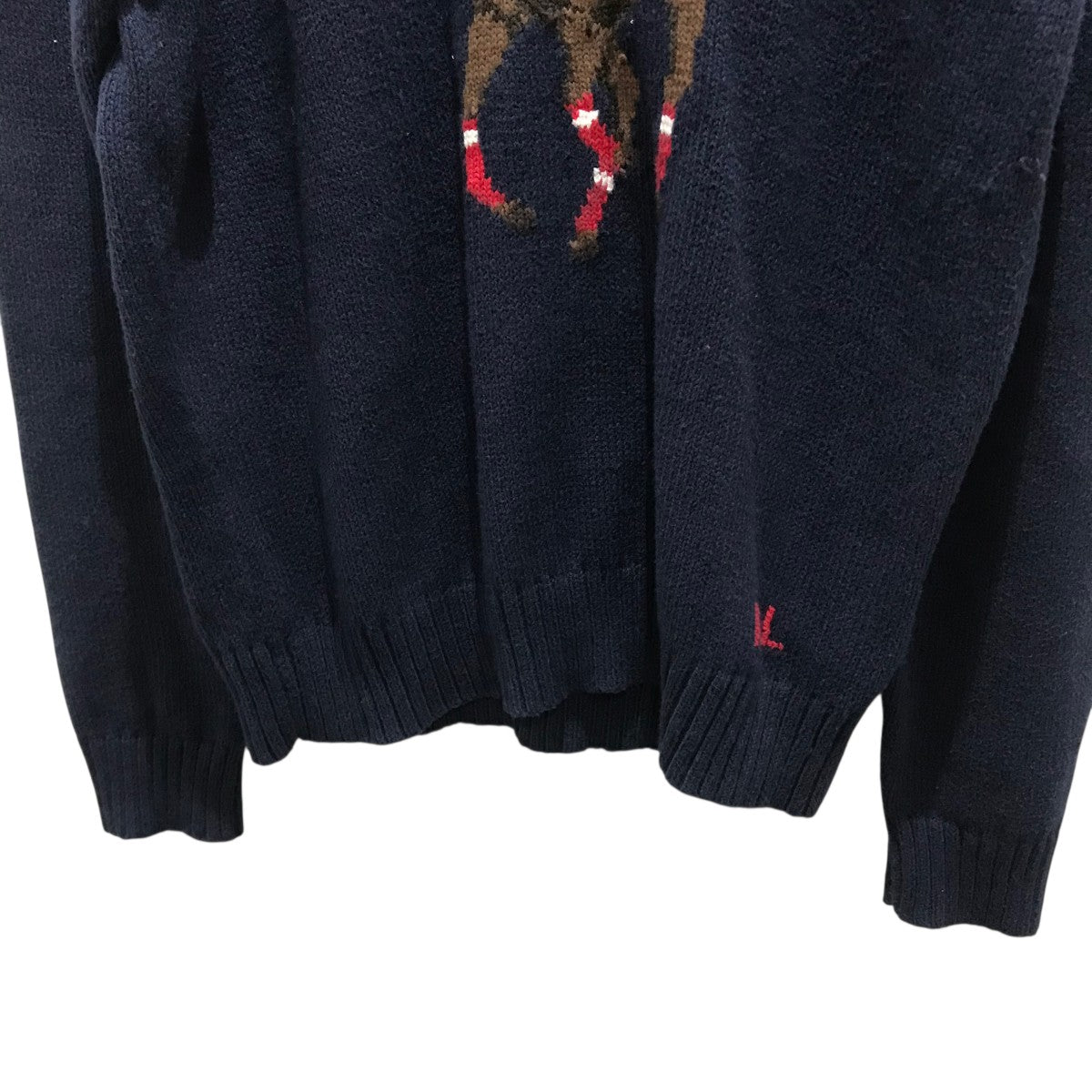 超希少 ポロ ラルフローレン セーター ニット ビッグポニー 白 ネイビー M POLO RALPH LAUREN - ポロ ラルフローレン ジップアップ