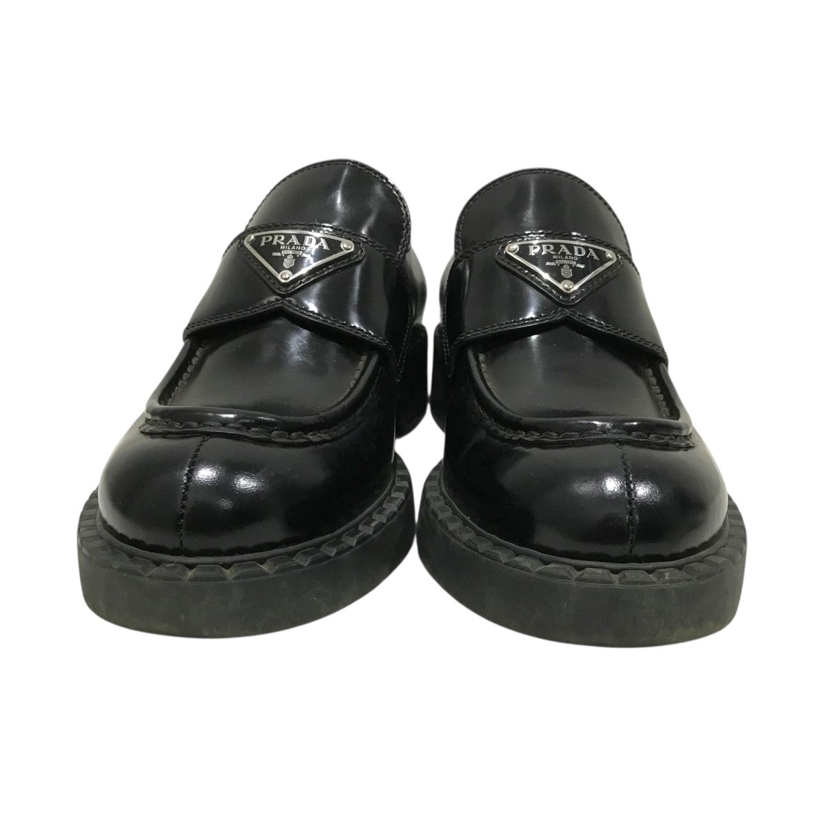 PRADA(プラダ) ブラッシュドレザーシューズ ブラック サイズ 37