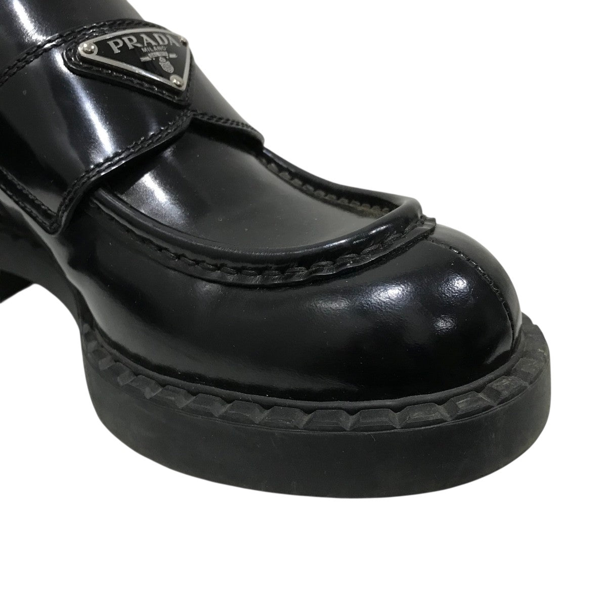 PRADA(プラダ) ブラッシュドレザーシューズ ブラック サイズ 37