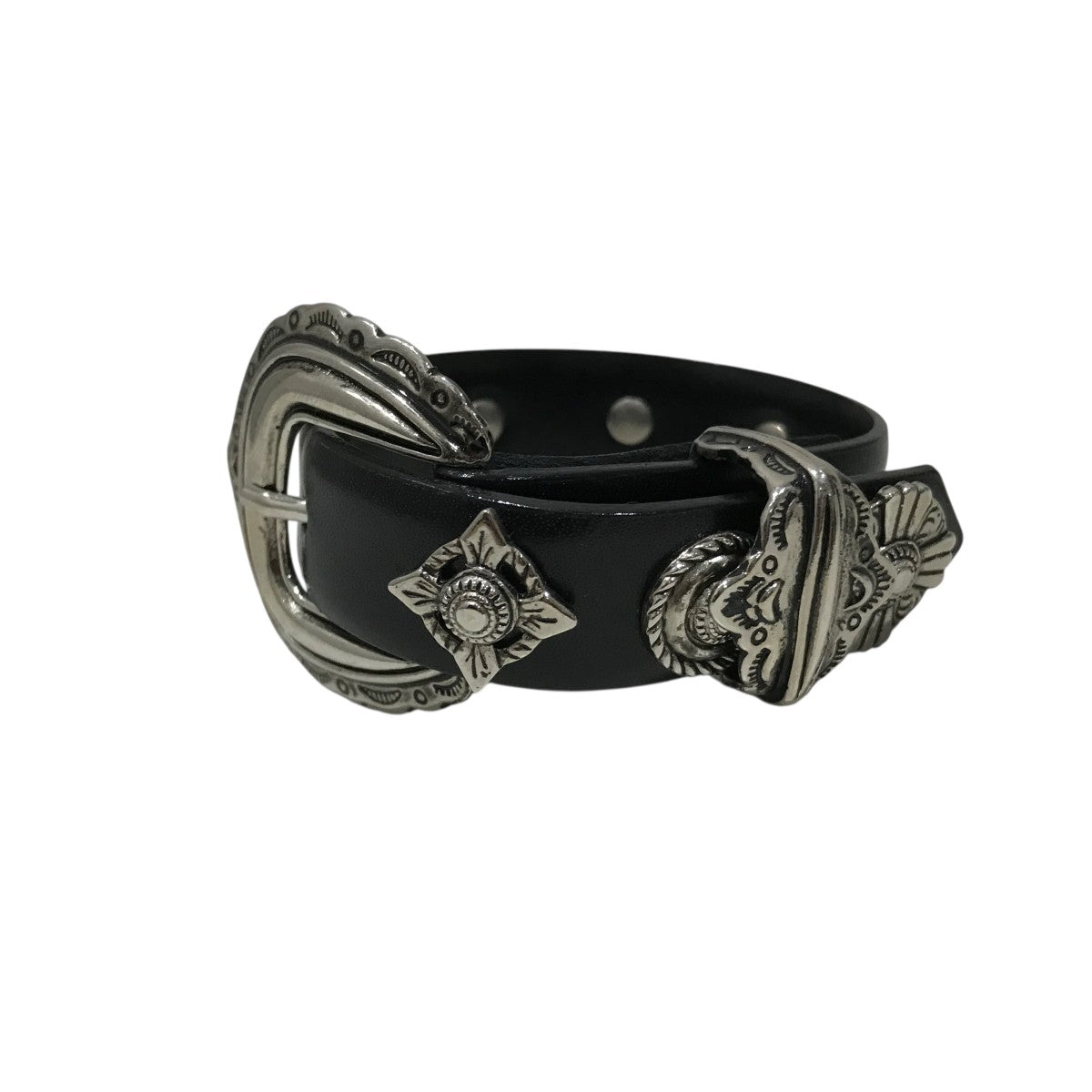 【美品】 TOGA PULLA ブーツ ロング メタル バックル レザー ベルト TOGA(トーガ) 25SSメタルバックルレザーブレスレットTZ251-AK979