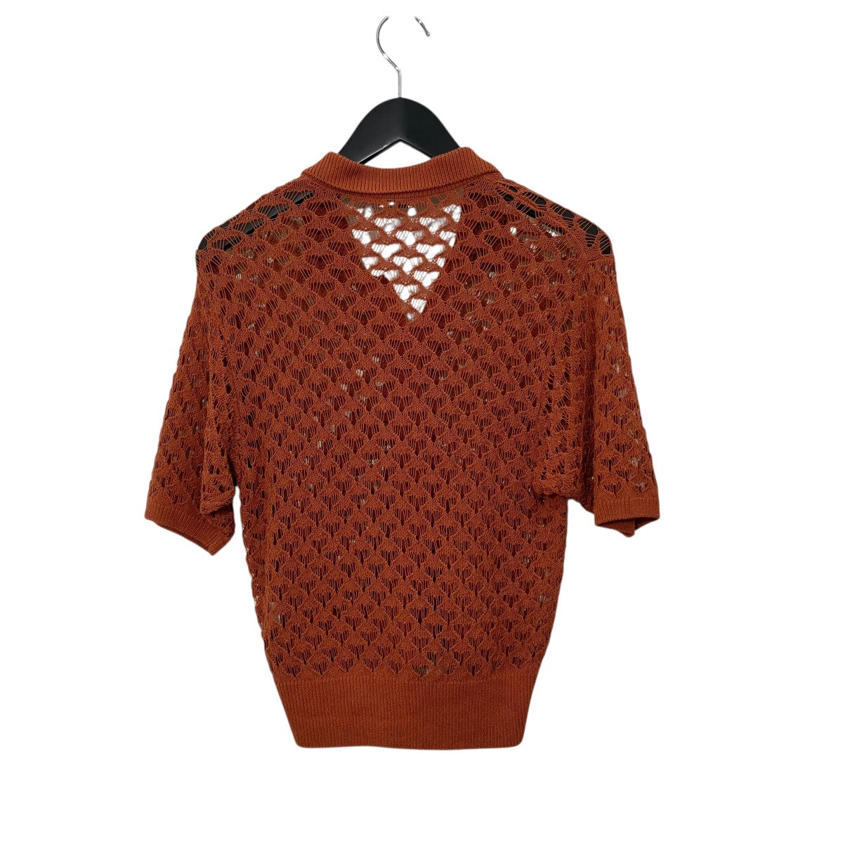 H BEAUTY＆YOUTH COTTON NYLON CORD COLLAER KNIT半袖ニットシャツ1628-199-0953 古着・中古-2枚目のアイテム画像