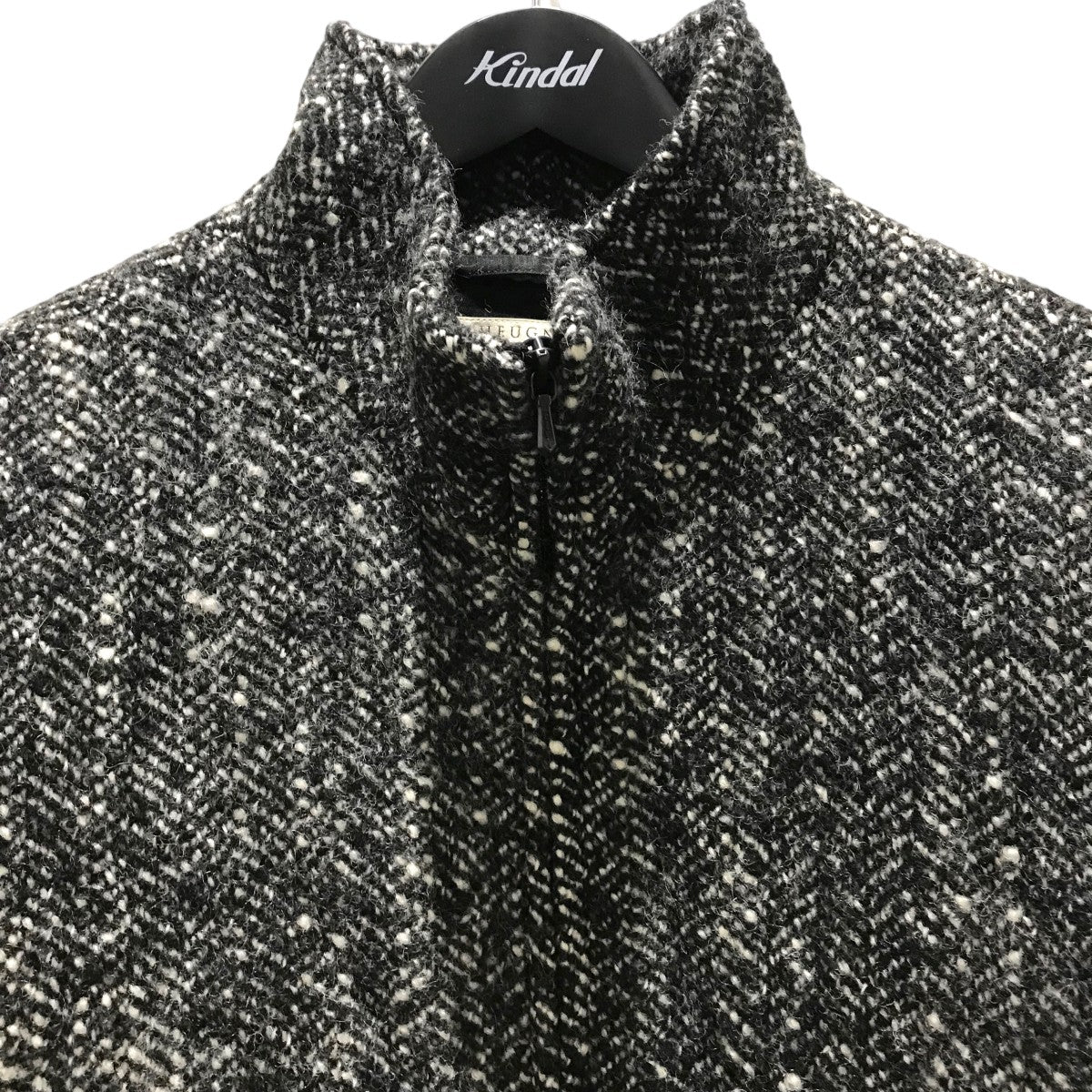 HEUGN(ユーゲン) ウールヘリンボーンツィードスタンドカラーブルゾン