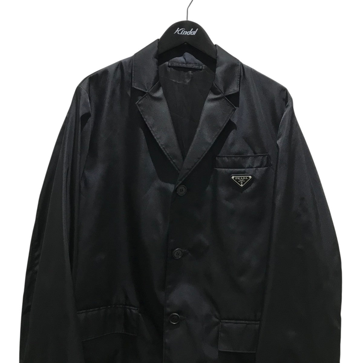 プラダ　ナイロン　コート　ブラック　L メンズ　☆3連休限定特価☆ プラダ PRADA イタリア製 ナイロンパデッドレイズドネックコート