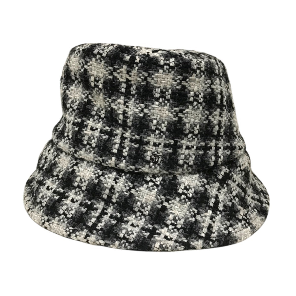 シャネルツイードバケットハット 中古・古着通販】CHANEL (シャネル) ココマーク金具付 リボンツイード