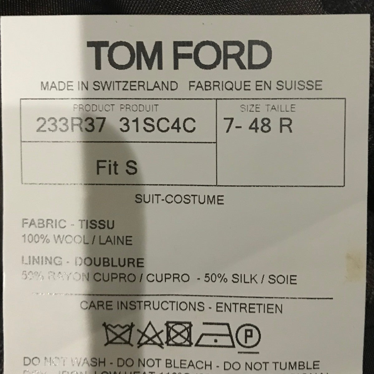 TOM FORD チェック3ピース31SC4C 古着・中古-8枚目のアイテム画像