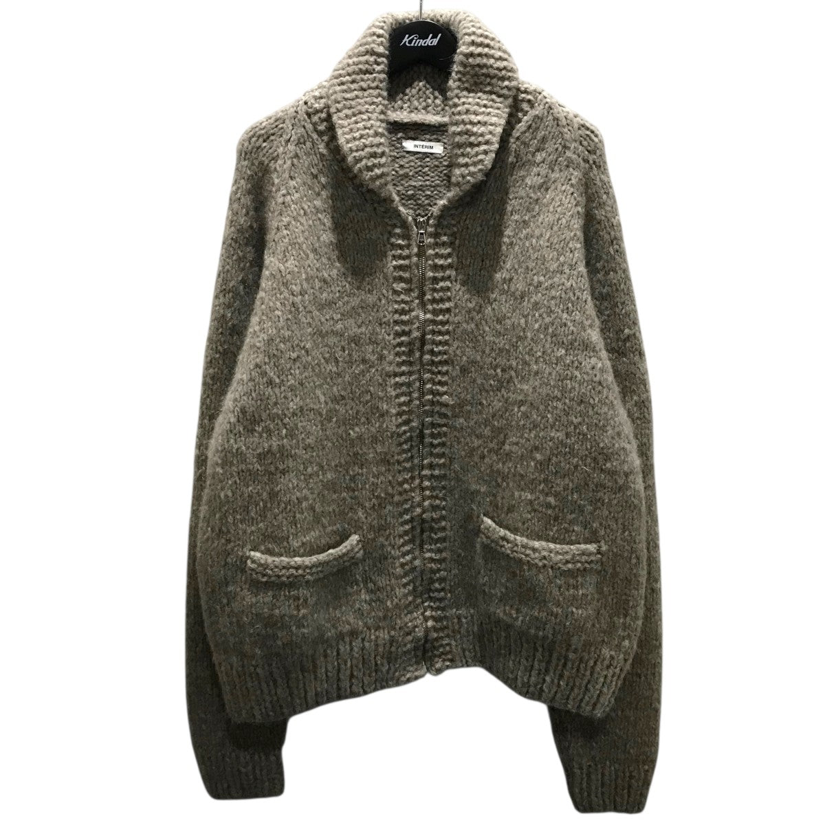 INTERIM 【HAND KNIT YAK ALPACA BEIGE HYPER BIG COWICHAN SWEATER】カウチンカーディガンIT24A059 古着・中古-1枚目のアイテム画像